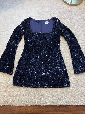 Princess Polly Navy Sequin Dress